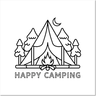 Happy Camping Posters and Art